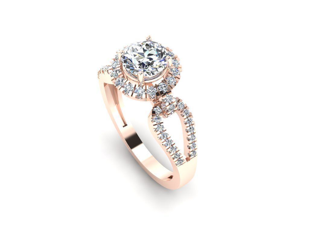 Diamond Jewelry Engagment Ring 3D print model_6