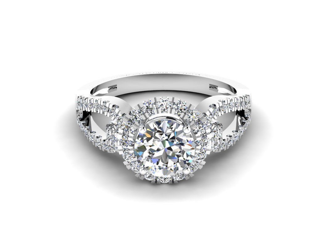 Diamond Jewelry Engagment Ring 3D print model_10