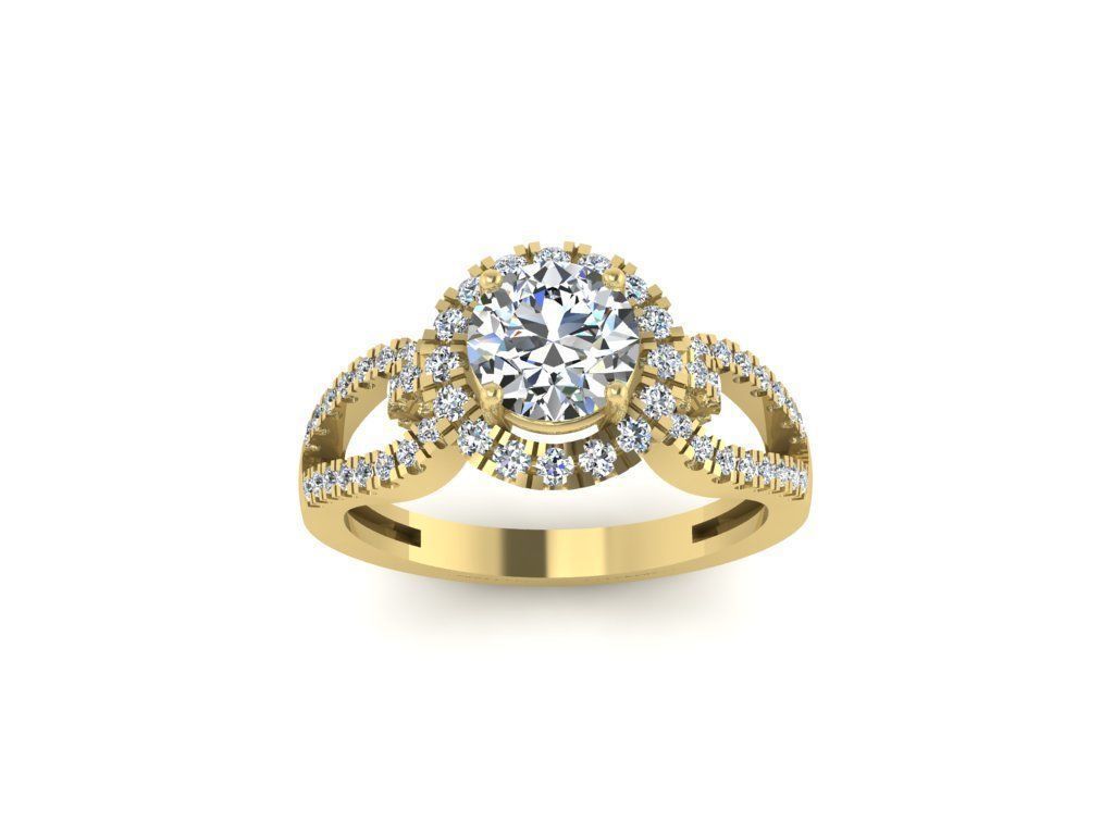 Diamond Jewelry Engagment Ring 3D print model_12
