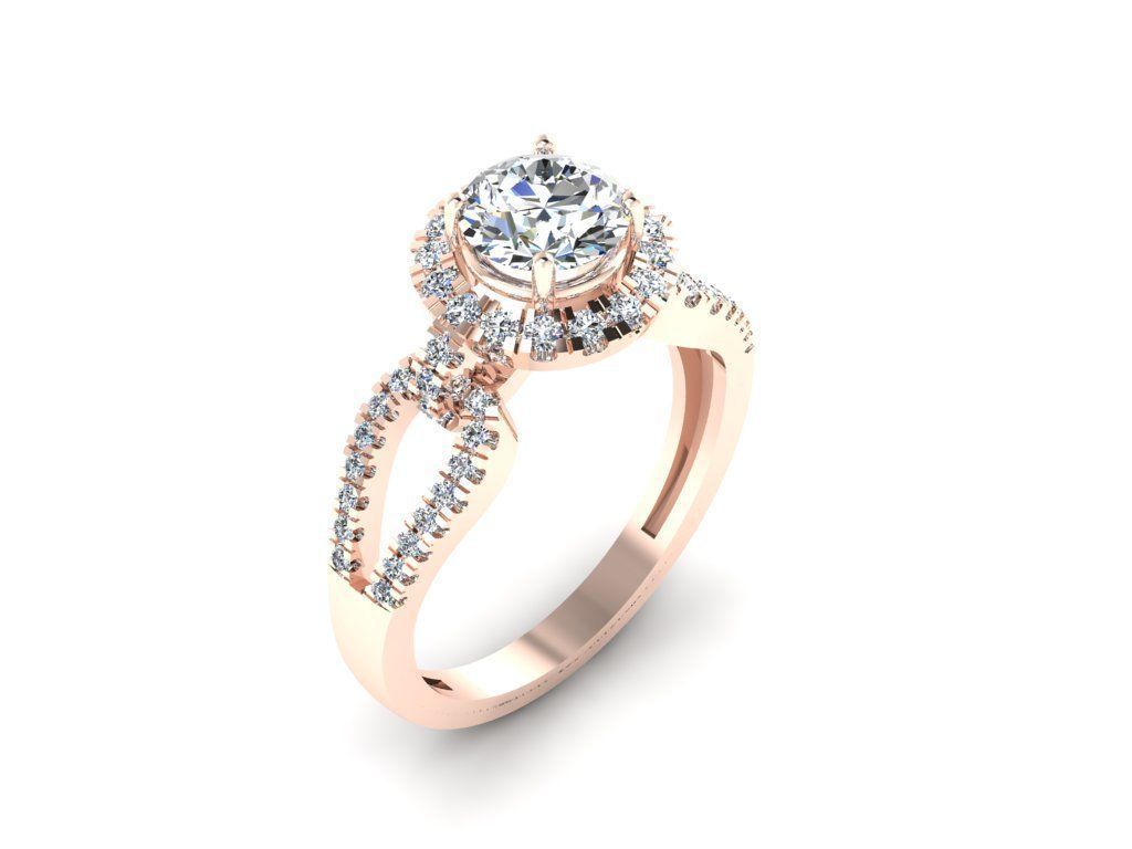 Diamond Jewelry Engagment Ring 3D print model_1