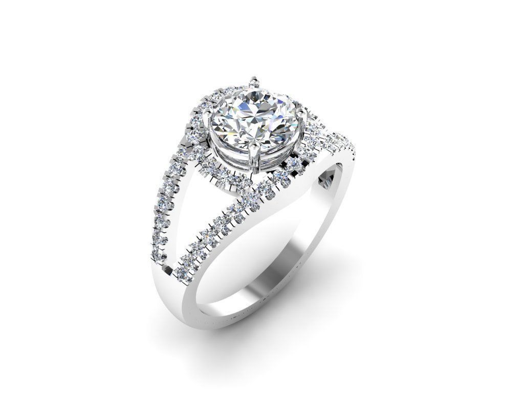 Diamond Jewelry Engagment Ring  3D print model_9