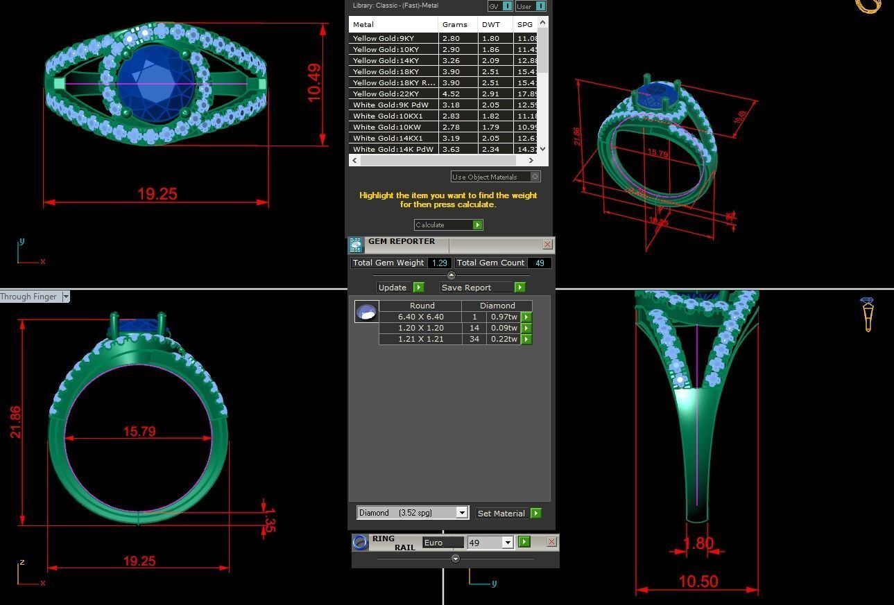 Diamond Jewelry Engagment Ring  3D print model_3