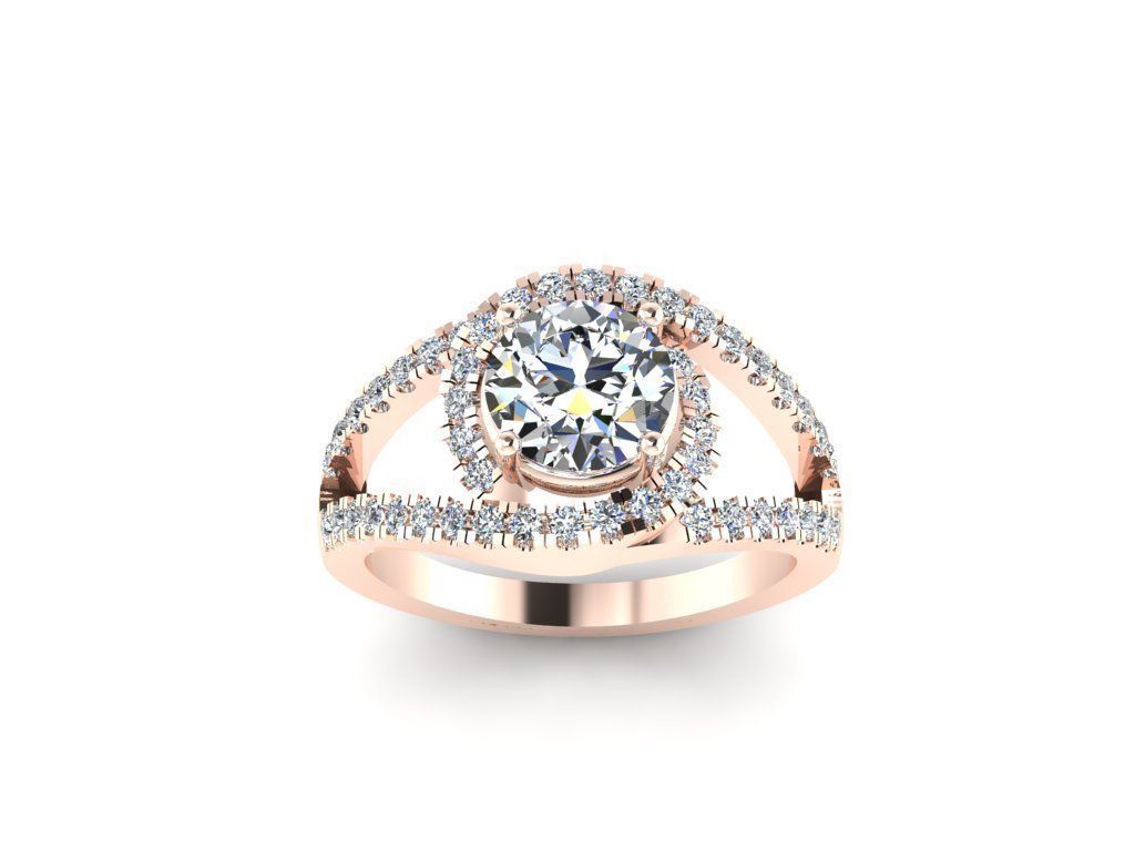 Diamond Jewelry Engagment Ring  3D print model_5