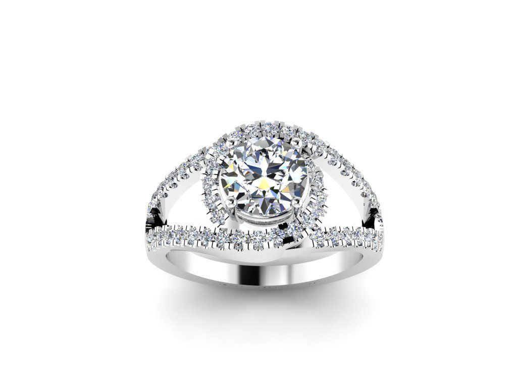 Diamond Jewelry Engagment Ring  3D print model_10