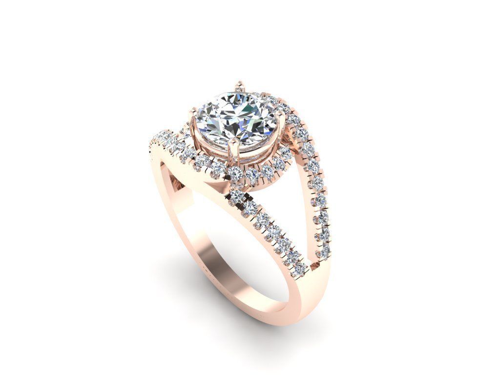 Diamond Jewelry Engagment Ring  3D print model_7