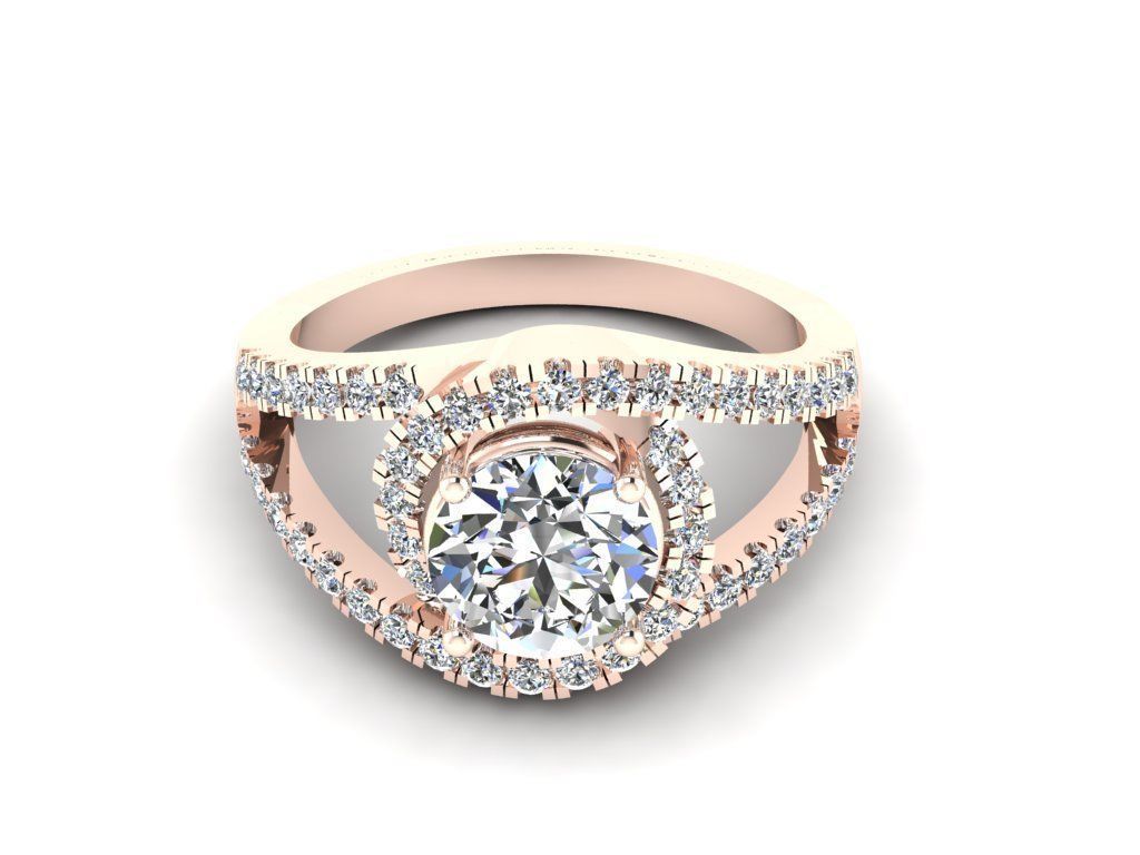 Diamond Jewelry Engagment Ring  3D print model_8