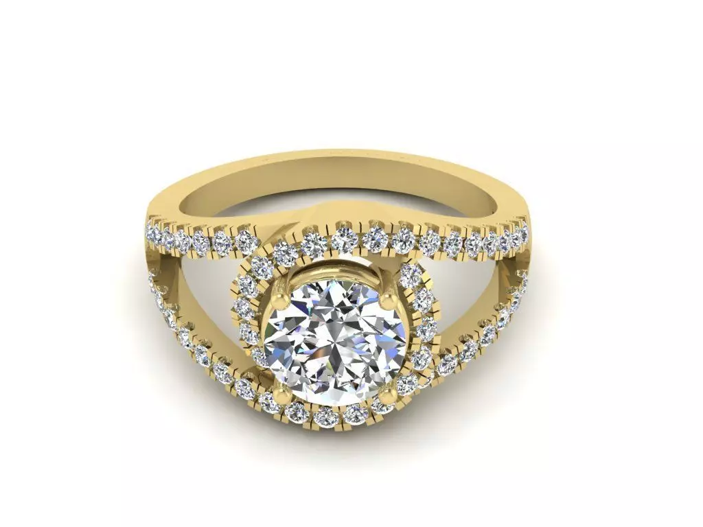 Diamond Jewelry Engagment Ring  3D print model_0