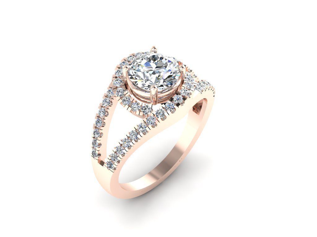 Diamond Jewelry Engagment Ring  3D print model_1