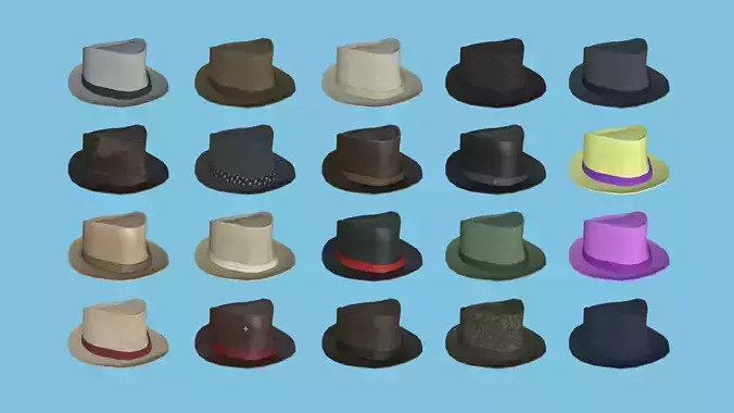 20 Trilby Hat Collection - Character Design Fashion 