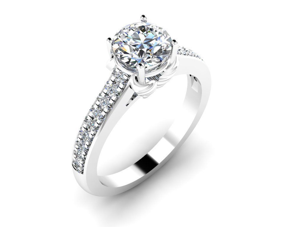 Diamond Jewelry Engagment Ring 3D print model_7