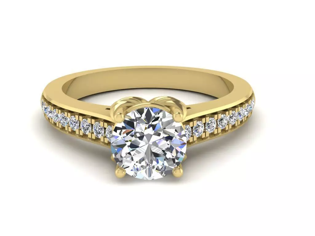 Diamond Jewelry Engagment Ring 3D print model_0