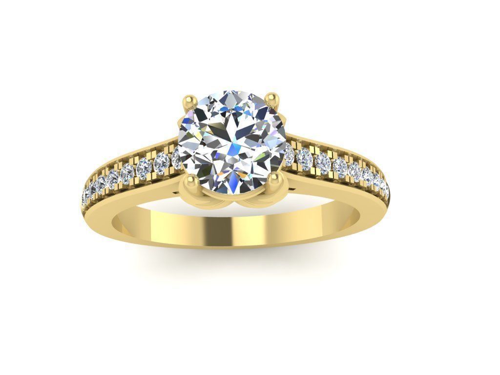Diamond Jewelry Engagment Ring 3D print model_13