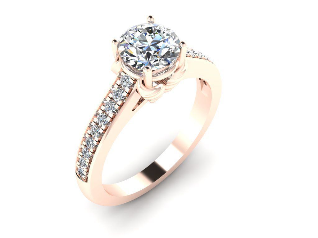 Diamond Jewelry Engagment Ring 3D print model_1