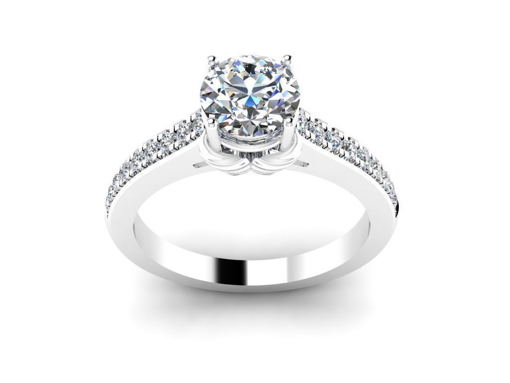 Diamond Jewelry Engagment Ring 3D print model_8