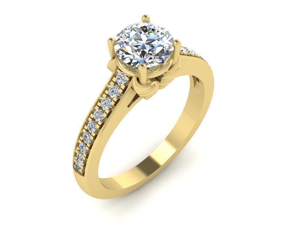 Diamond Jewelry Engagment Ring 3D print model_10