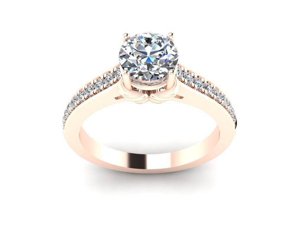 Diamond Jewelry Engagment Ring 3D print model_4
