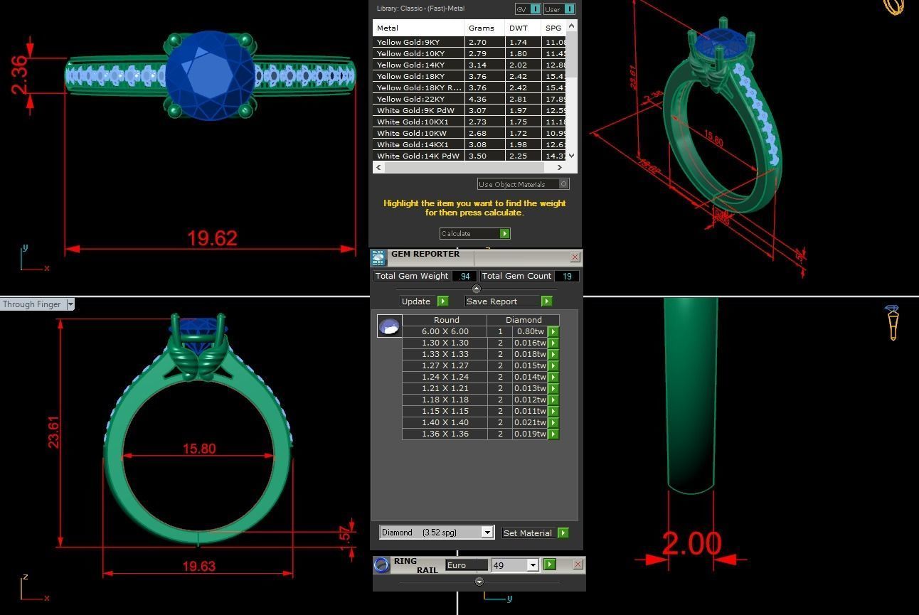 Diamond Jewelry Engagment Ring 3D print model_3