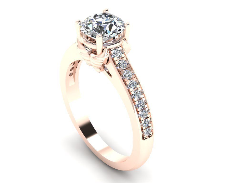 Diamond Jewelry Engagment Ring 3D print model_5
