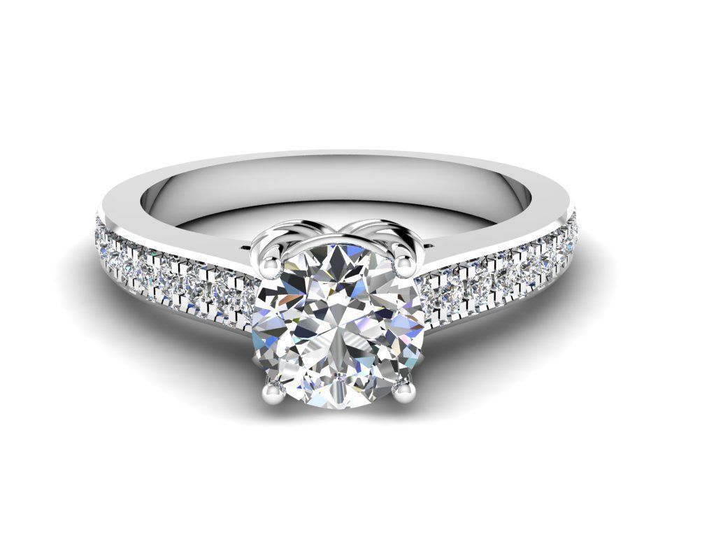 Diamond Jewelry Engagment Ring 3D print model_9