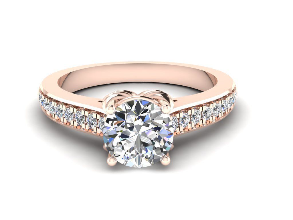 Diamond Jewelry Engagment Ring 3D print model_6