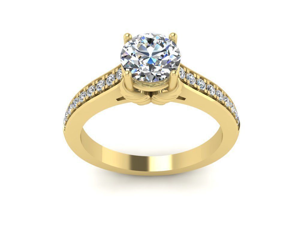 Diamond Jewelry Engagment Ring 3D print model_11