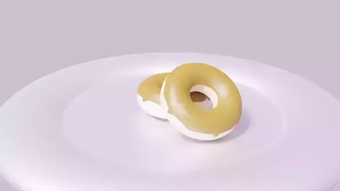 Donut two donuts on plate