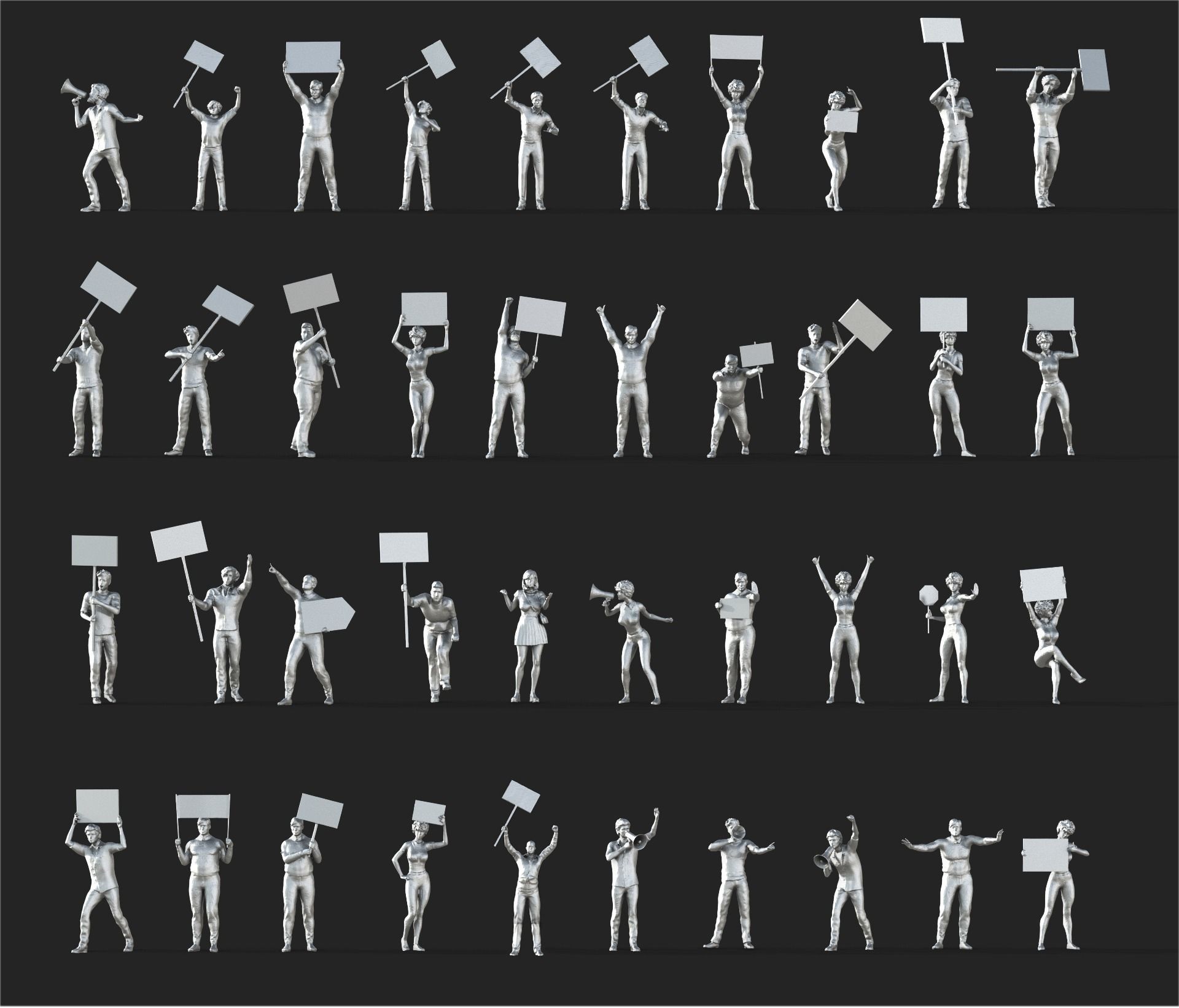 People Crowd Set-06 113  Low-poly 3D model_2