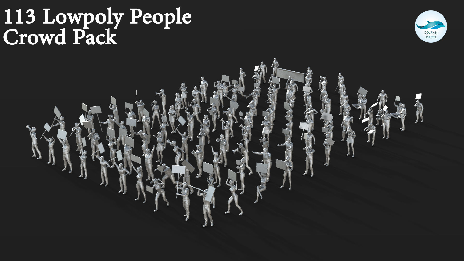 People Crowd Set-06 113  Low-poly 3D model_1