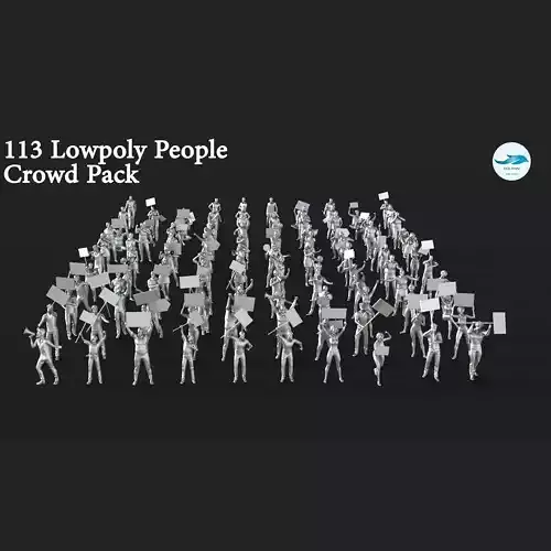 People Crowd Set-06 113  Low-poly 3D model