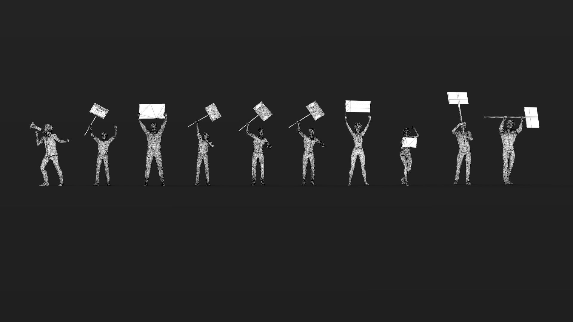 People Crowd Set-06 113  Low-poly 3D model_5