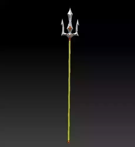 tridente poseidon mith cloth 3D model