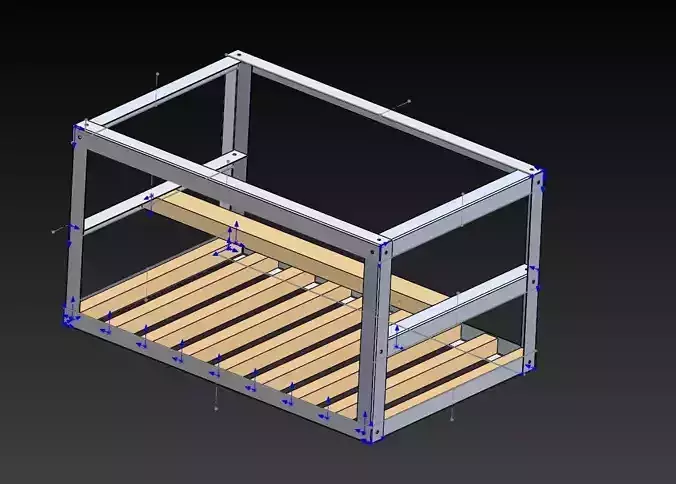 mining rig for 6 GPUS 3D model