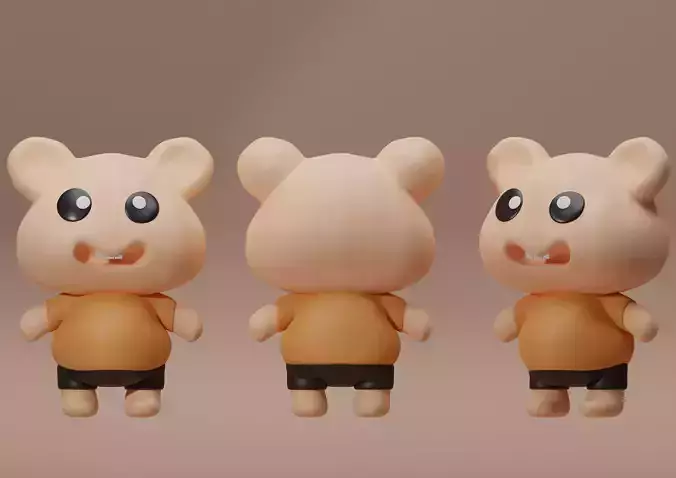 lowpoly Cute Teddy Bear 