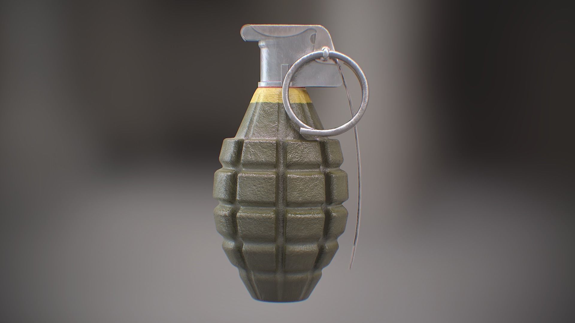 MK2 and MK2A1 Pineapple Grenade Newly Made WW2 Pack - MID POLY 3D model_4