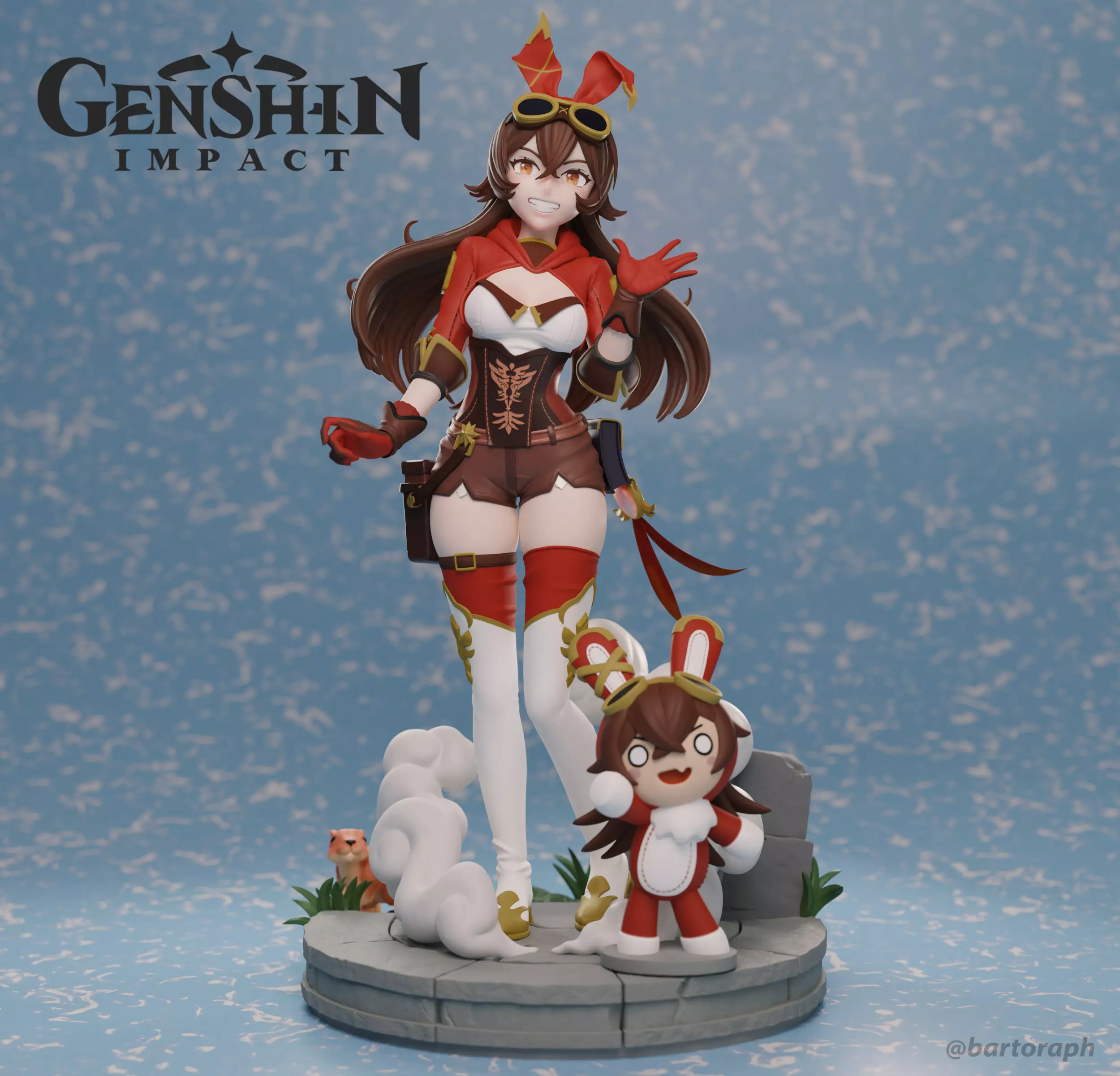 Genshin Impact Amber 3D print model_0
