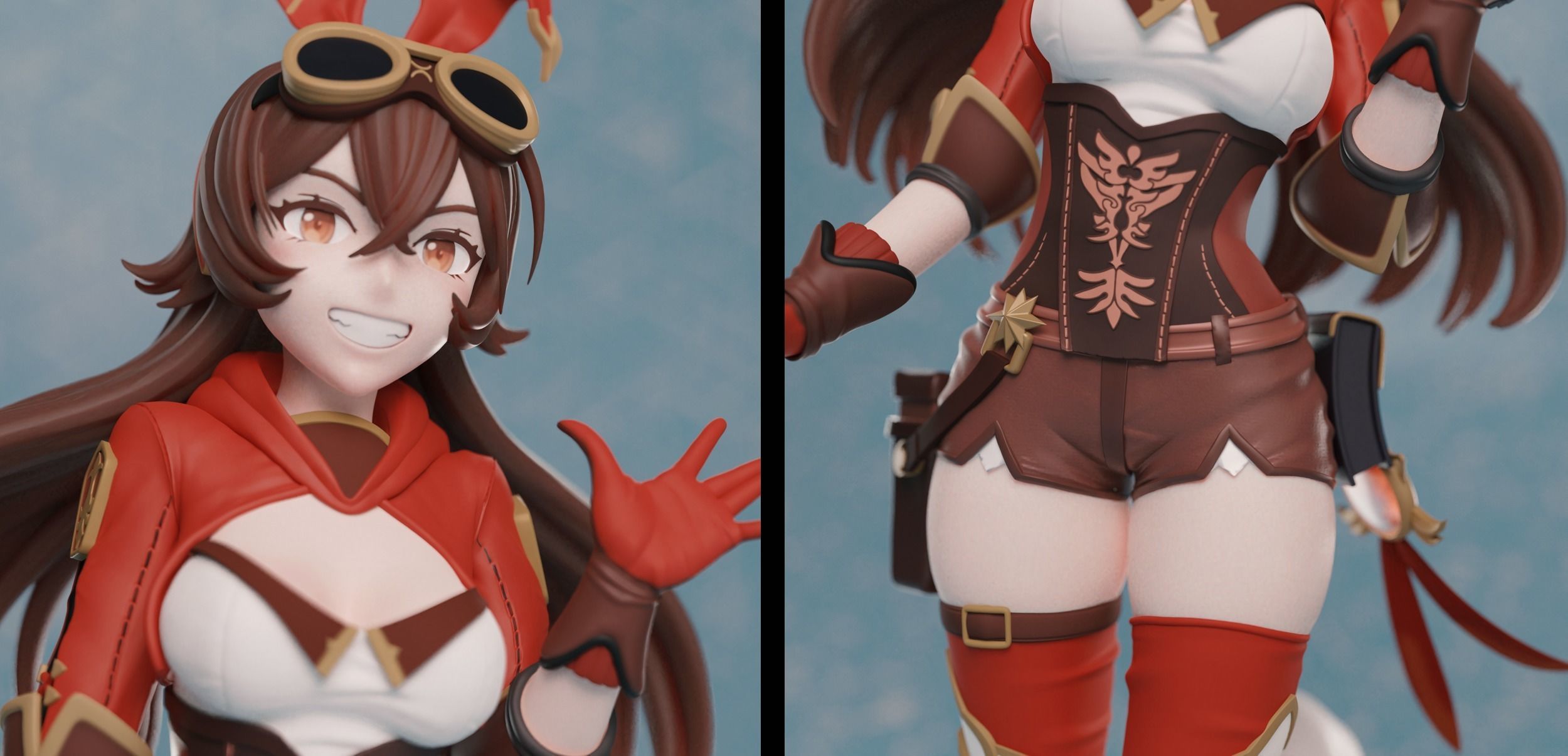 Genshin Impact Amber 3D print model_4