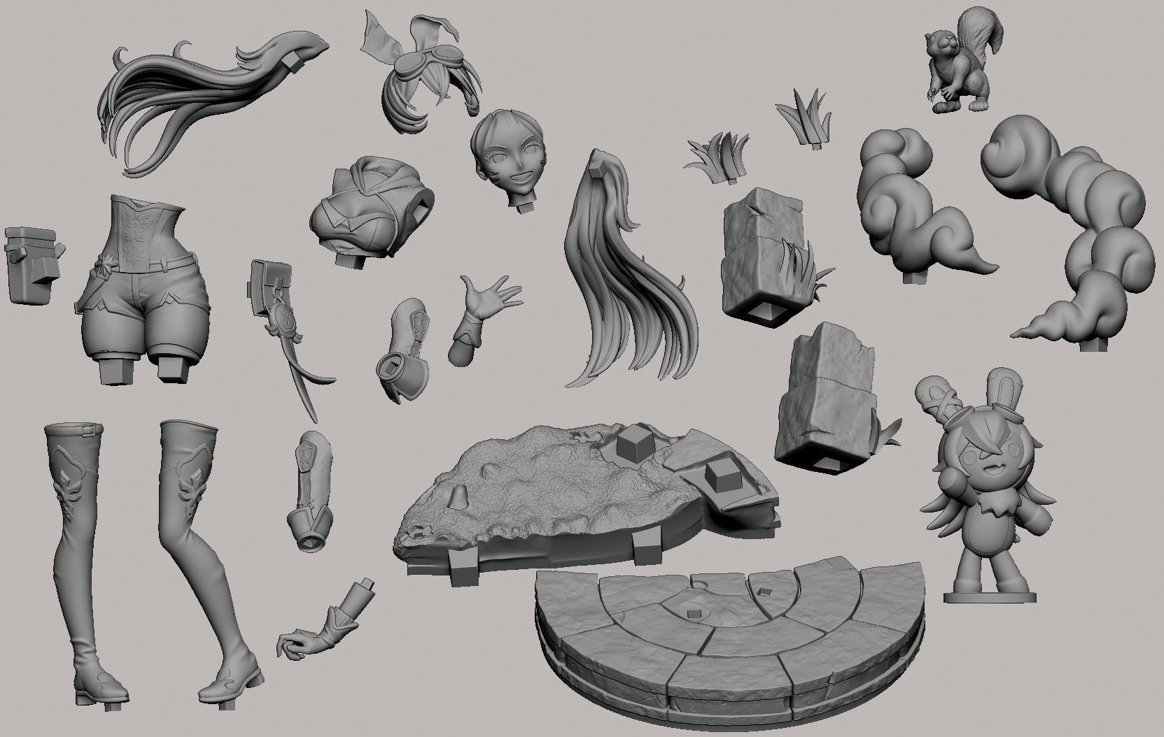 Genshin Impact Amber 3D print model_8