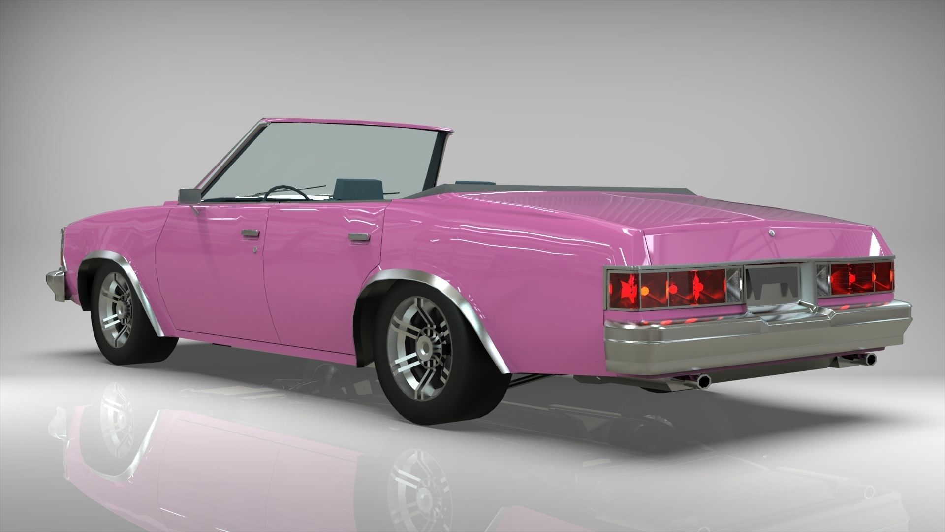 Malibu cabriolet 1981 LowPoly Low-poly 3D model_6