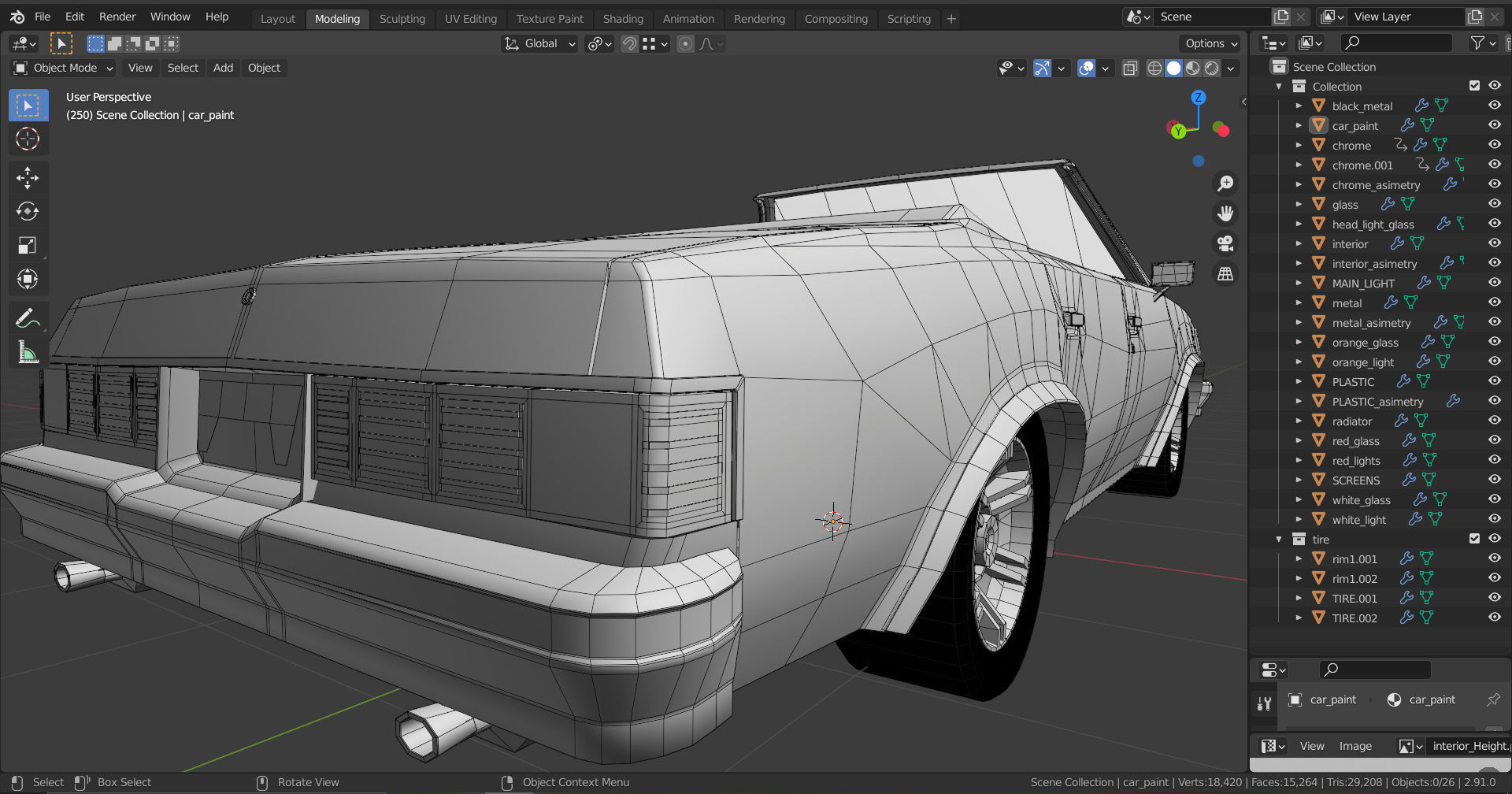 Malibu cabriolet 1981 LowPoly Low-poly 3D model_15