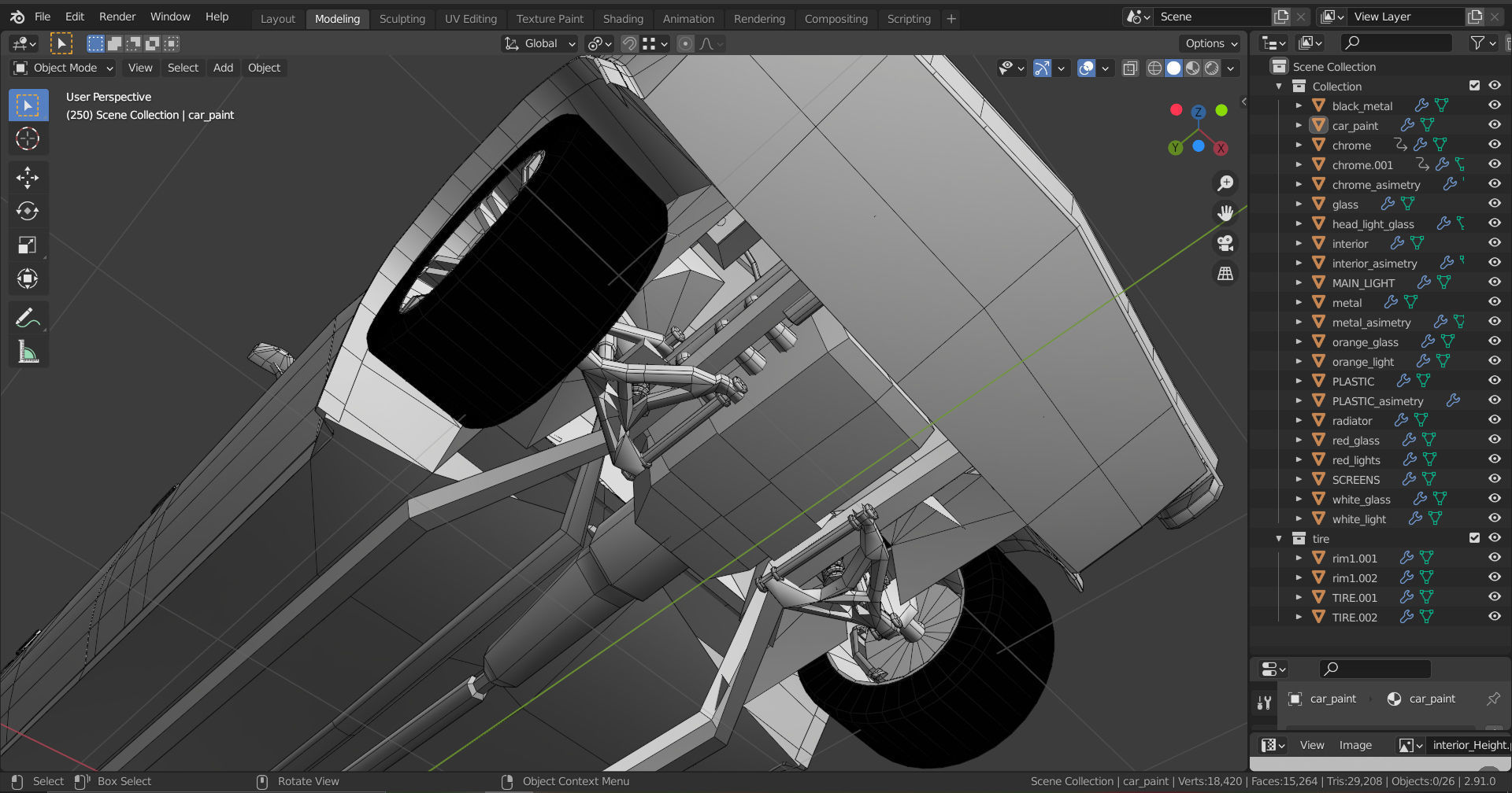 Malibu cabriolet 1981 LowPoly Low-poly 3D model_17