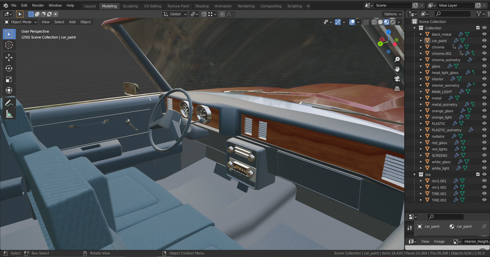 Malibu cabriolet 1981 LowPoly Low-poly 3D model_10