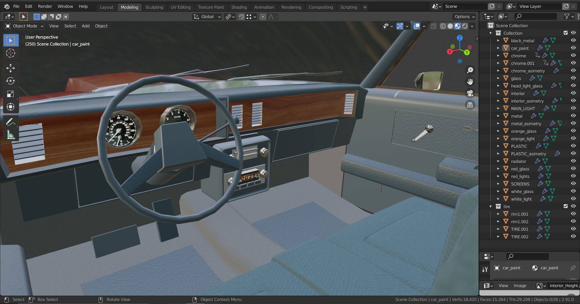 Malibu cabriolet 1981 LowPoly Low-poly 3D model_20