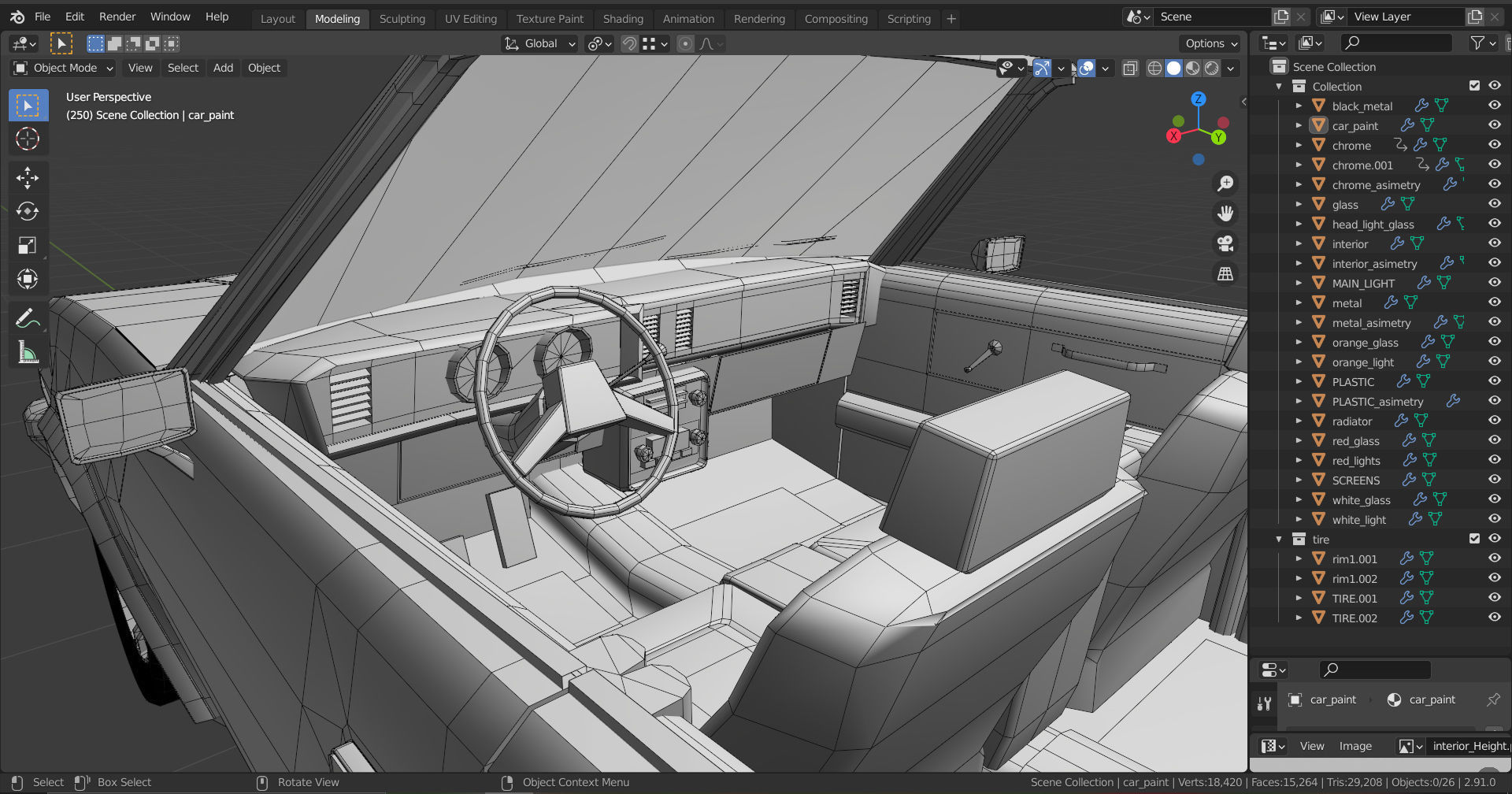 Malibu cabriolet 1981 LowPoly Low-poly 3D model_13