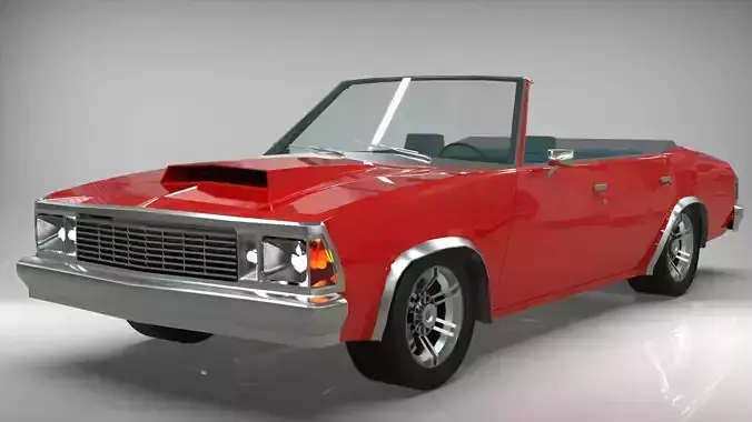 Malibu cabriolet 1981 LowPoly Low-poly 3D model