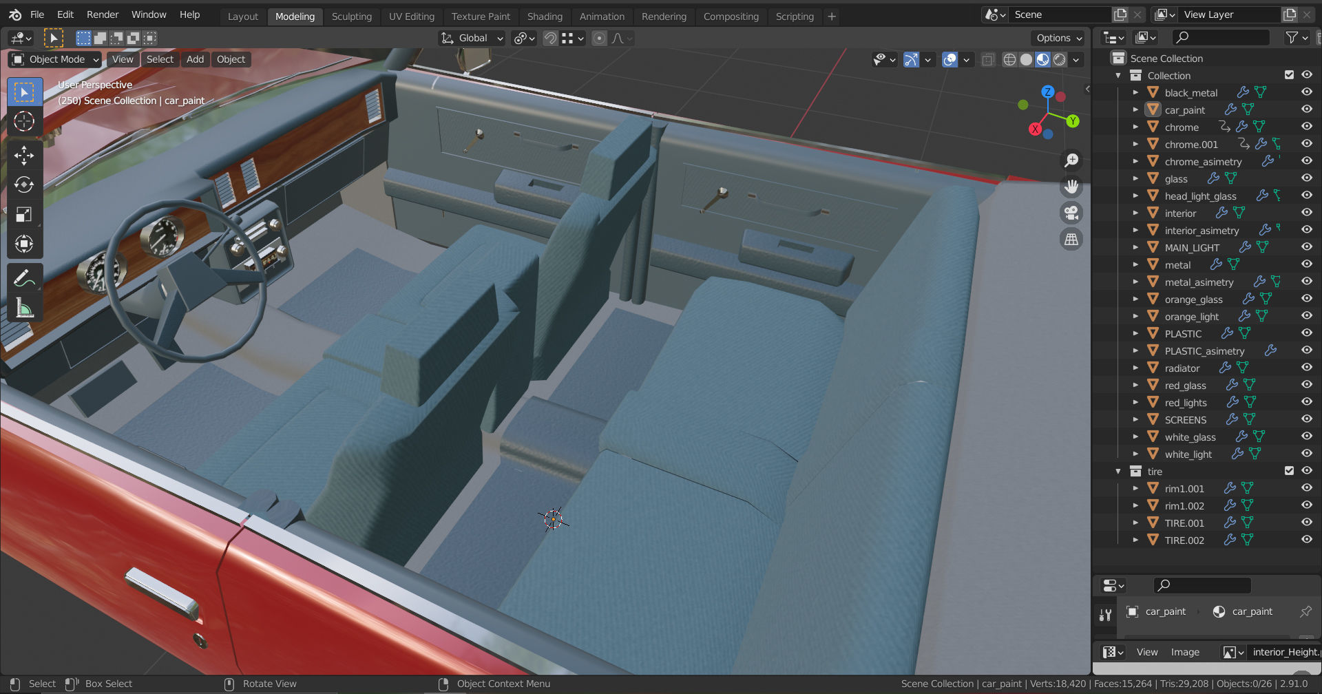 Malibu cabriolet 1981 LowPoly Low-poly 3D model_11