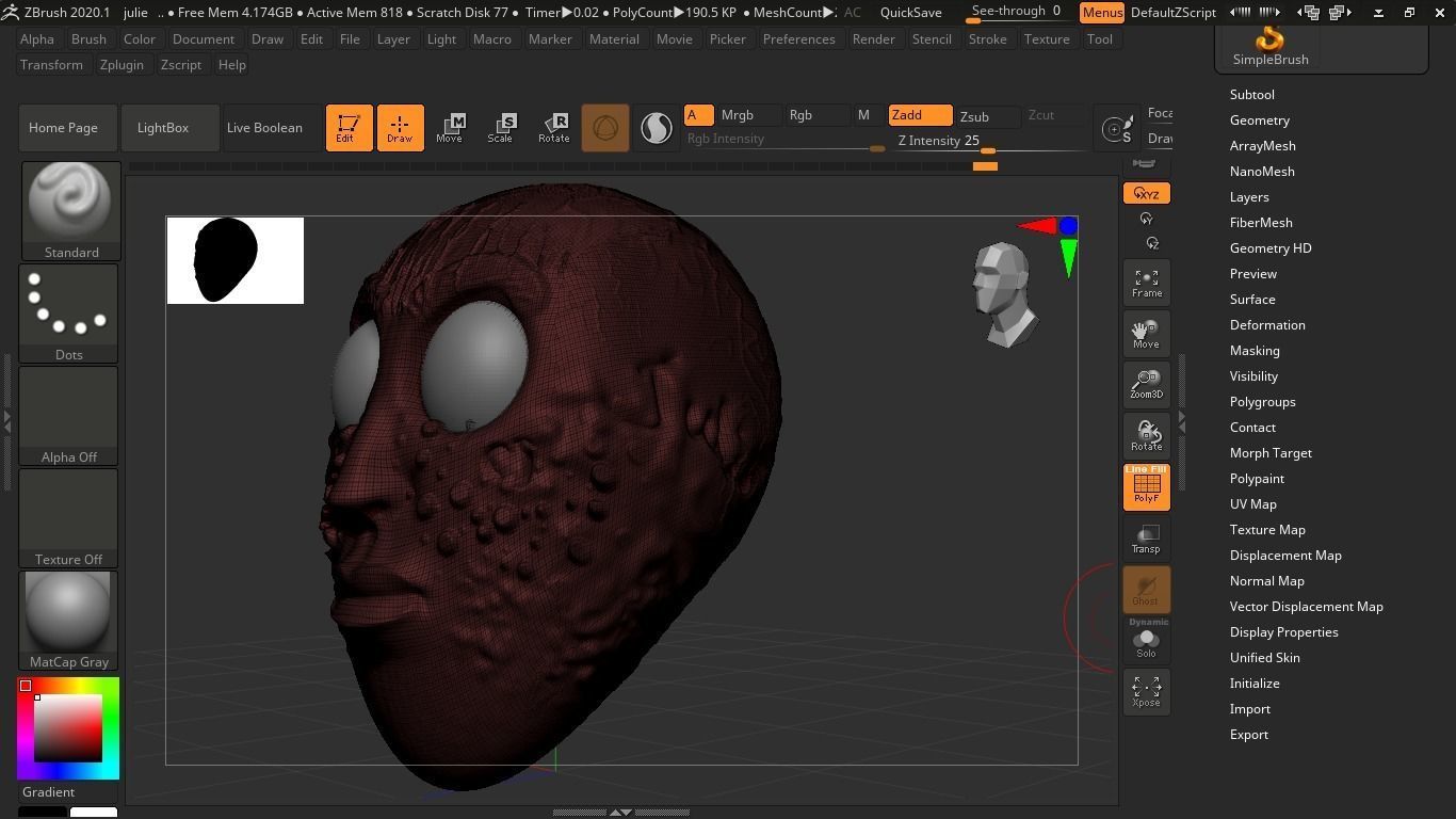 Julie named girl head 3D model_9