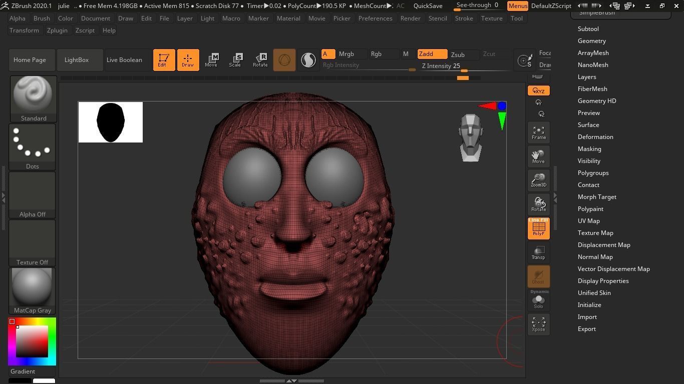 Julie named girl head 3D model_8