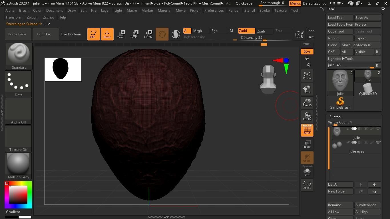 Julie named girl head 3D model_11