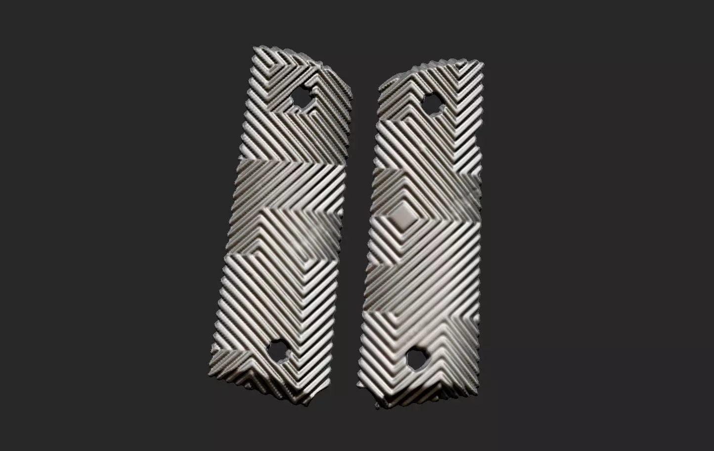 1911 Ribbed grips 3D print model_0