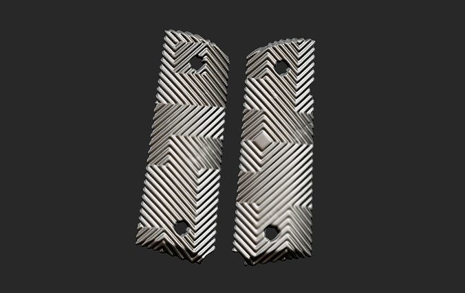 1911 Ribbed grips 3D print model